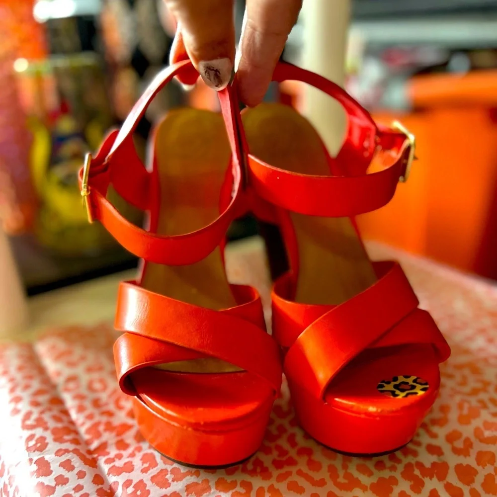 Stylish Orange Platform Sandals